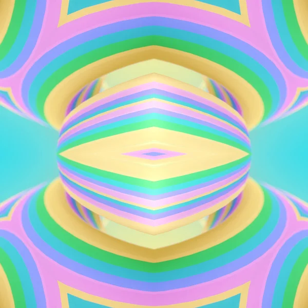 3Dレンダリング虹色の縞を持つ曲線ネオン形状のデジタルイラストパターン 明るい抽象的な背景 ミニマルクリエイティブデザイン — ストック写真