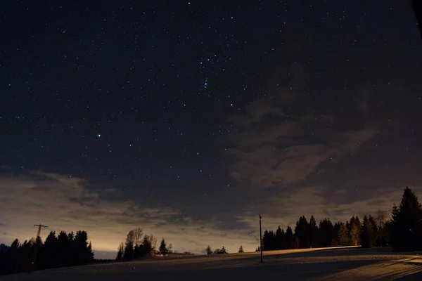Kışın Gece Gökyüzü — Stok fotoğraf
