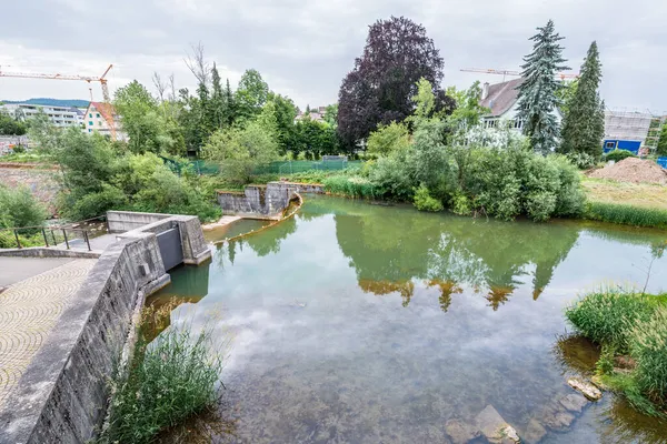 Waterkering Bij Kasteel Zollernschloss Balingen Duitsland — Stockfoto