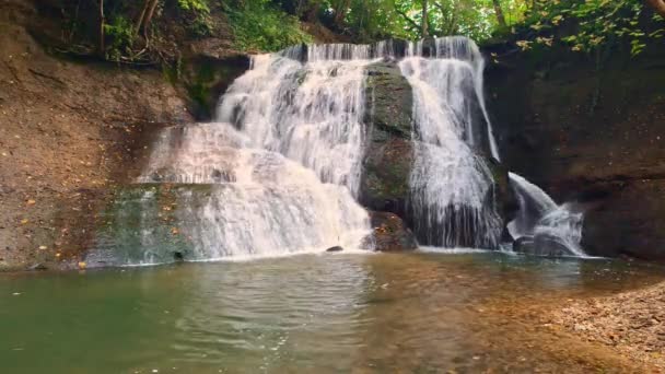 Footage Starzel Waterfall Jungingen Schlatt Circular Hiking Trail Kirchenkoepfle Tour — Video Stock