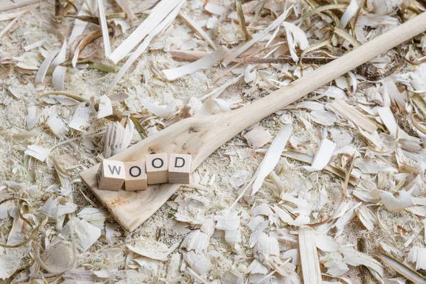 Self Carved Wooden Spoon Cooking Spoon Pan Scraper Word Wood — Stock Photo, Image