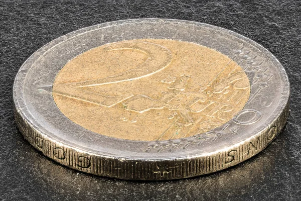 Zwei Euro Münze Mit Der Europa Europäische Union Als Symbol — Stockfoto