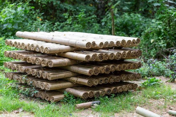 Enfoque Selectivo Bambú Procesado Para Ser Utilizado Como Partes Para — Foto de Stock
