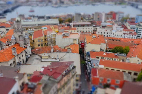 İstanbul şehir manzarası Galata Kulesi 'nden Bosphorus manzaralı
