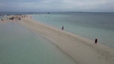 Okyanus manzaralı ve kumlu bir ada.