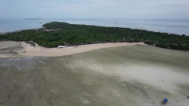 Drone Footage Green Island Sand Oeach Zanzibar — Vídeos de Stock