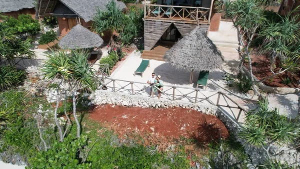 Drone footage of an Zanzibar restaurant
