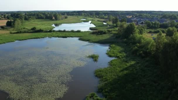 Безпілотні Кадри Озера Сільська Фотографія — стокове відео