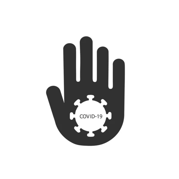 阻止Corona Virus Stop Covid Sign Symbol 矢量说明 — 图库矢量图片