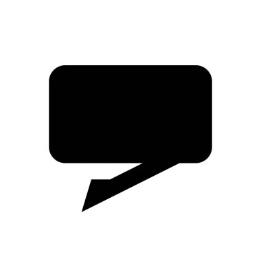 İleti düz vektör simgesi. Yuvarlak kenarlar. En küçük diyalog bulutu