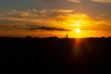 Londra şehir manzarasının akşam manzarası 
