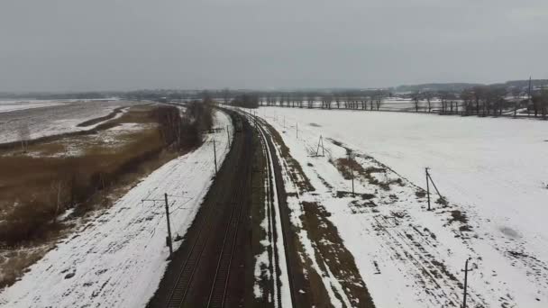 Kışın Elektrikli Tren — Stok video