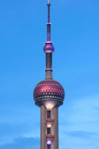 Upper Two Pearls Pearl Tower Luijiazui Shanghai China — Foto de Stock