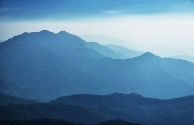 The landscape of doi inthanon national park in chiang mai thailand near the queen and kings pagoda.