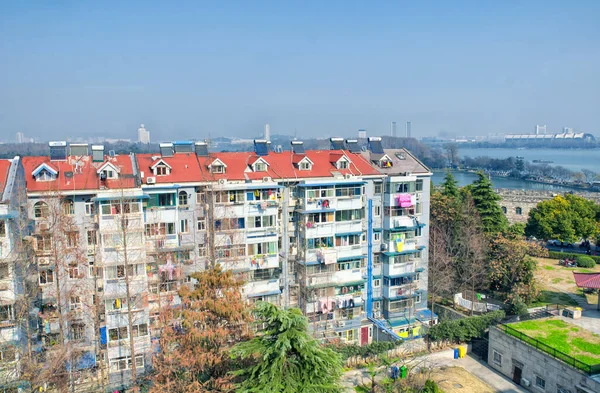 Apartment Buildings Nanjing City Wall Xuanwu Lake Jiefang Gate Jiangsu — Foto de Stock