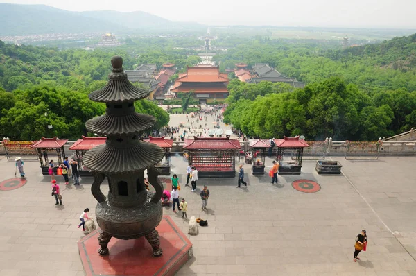 May 2015 Lingshan Scenic Area Wuxi China Tourists Large Buddhist — Stock Photo, Image