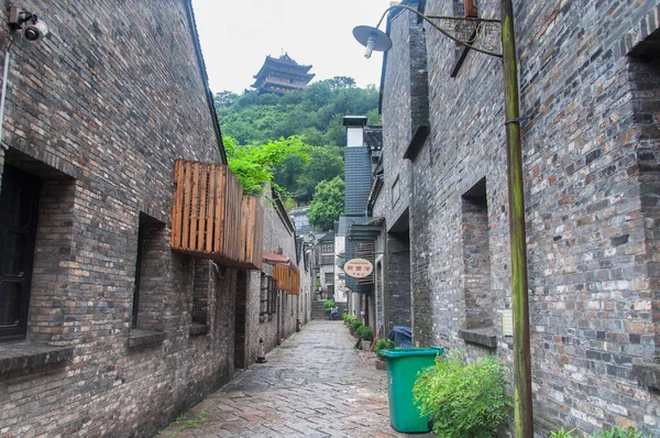Zhenjiang Chine Août 2017 Une Ruelle Étroite Parmi Les Bâtiments — Photo