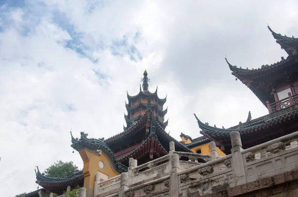 Cishou Pagoda Hill Various Buildings Jinshan Temple Scenic Area Cloudy — 스톡 사진