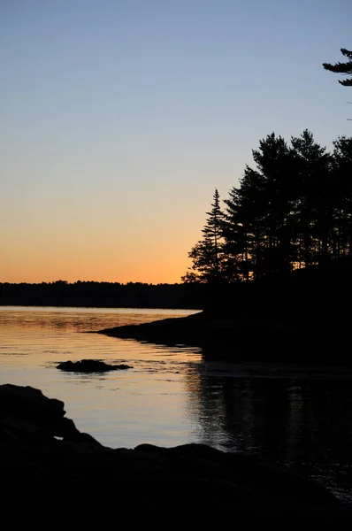 Soluppgång Googins Island Casco Bay Freeport Maine — Stockfoto