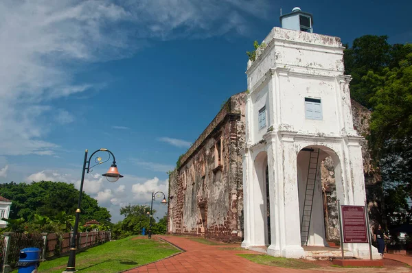 Las Ruinas Históricas Iglesia Católica San Pablo Faro Melaka Malasia —  Fotos de Stock