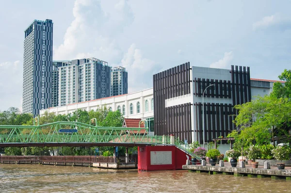 Γενικά Σύγχρονα Κτίρια Επένδυση Του Ποταμού Melaka Της Malacca Malaysia — Φωτογραφία Αρχείου