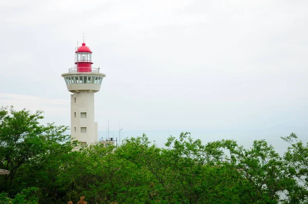 Faro Penglai Cerca Fortaleza Agua Los Acantilados Sobre Mar China — Foto de Stock