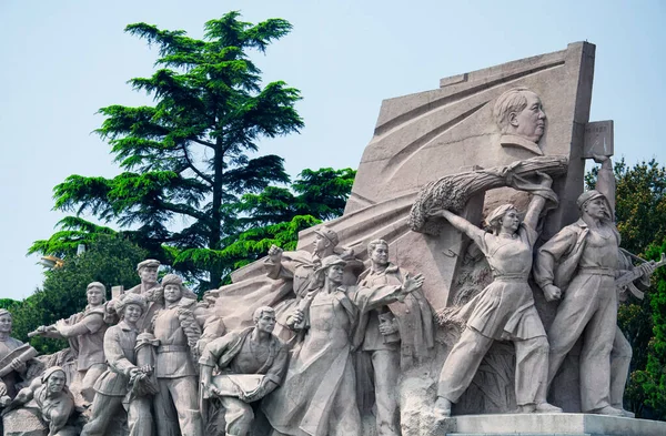 Памятник Героям Народов Площади Тяньаньмэнь Пекинский Фарфор Течение Дня — стоковое фото
