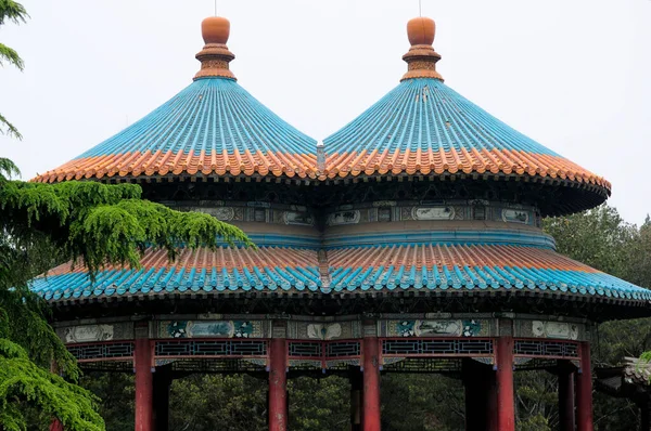 Techo Diseño Chino Mirador Parque Tiantan Templo Zona Escénica Cielo — Foto de Stock