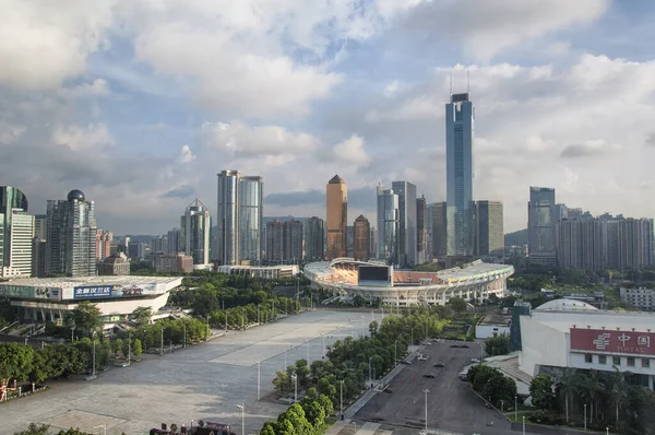 Guangzhou China Junio 2016 Edificios Modernos Estadio Deportivo Tianhe Luz — Foto de Stock