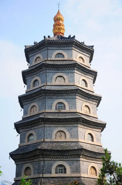 Tour Des Pharmaciens Temple Zhanshan Dans Ville Qingdao Chine Dans — Photo