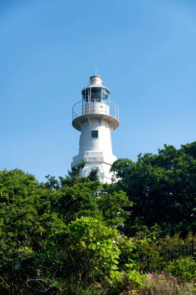 Xiao Qingdao Casa Luz Pequeño Faro Qingdao Contra Cielo Azul — Foto de Stock