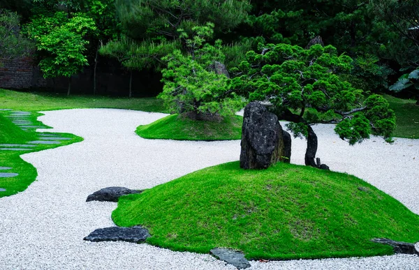 A Japanese Zen Garden within Taipei Taiwan\'s Botanical Garden.