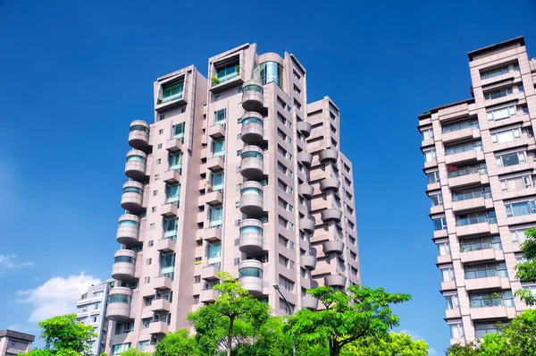 Generic Apartment Buildings City Taipei Taiwan Blue Sky Sunny Day —  Fotos de Stock