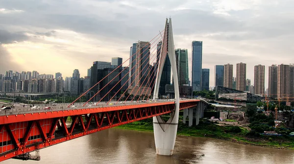 Chongqing China Junio 2018 Chongqing Qiansimen Jialing Jiang Puente Del —  Fotos de Stock