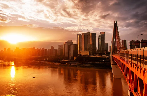 Chongqing Qiansimen Jialing River Bridge Est Situé Péninsule Yuzhong Côté — Photo