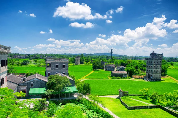 Elevated View Kaiping Towers Daiolou Scenic Area World Heritage Site — Stock Photo, Image