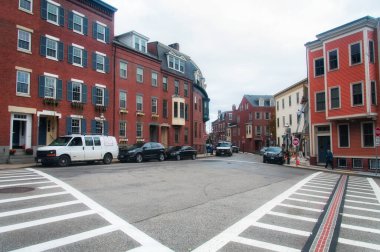 Boston, Massachusetts. 30 Ekim 2018. Boston Massachusetts 'teki özgürlük yolu şehrin Charlestown bölgesinden geçiyor.. 
