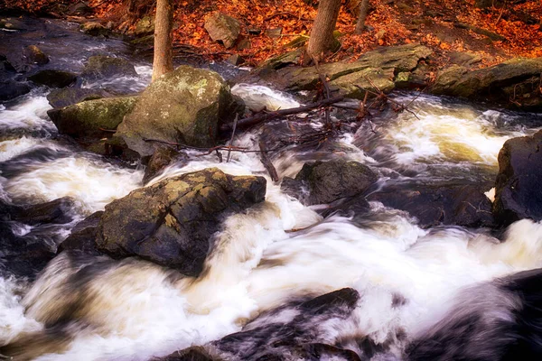 Flowing Stream Southford Falls State Park Spring Oxford Connecticut — Fotografia de Stock