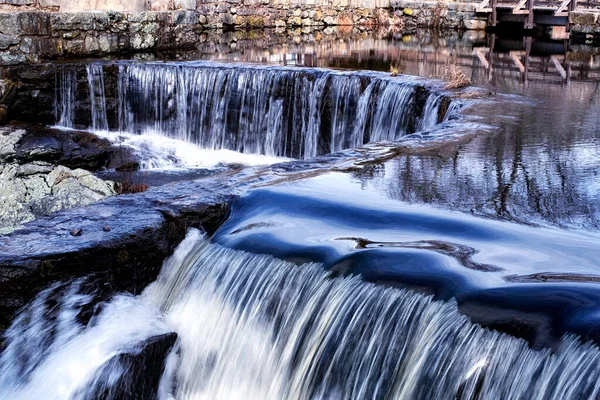 Topos Cachoeira Southford Falls State Park Oxford Connecticut Primavera — Fotografia de Stock