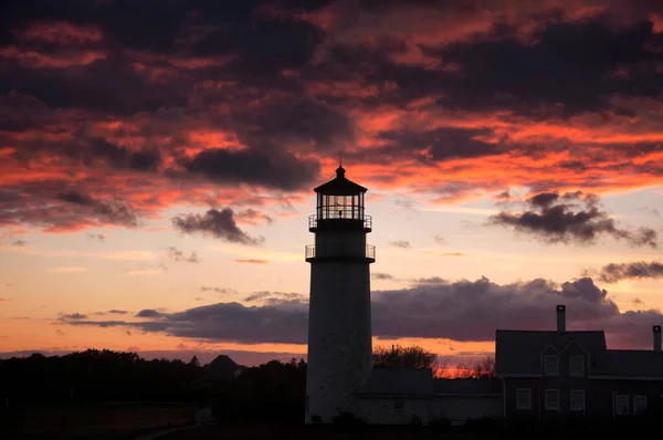 Der Hochland Leuchtturm Norden Von Truro Massachusetts Auf Kabeljau Vor — Stockfoto