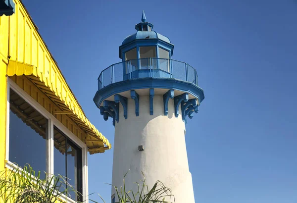 Faro Con Cielo Azul Sin Nubes Marina Del Rey California — Foto de Stock