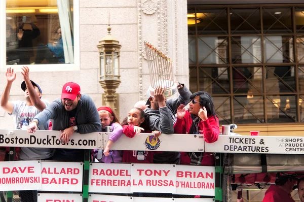 Boston October 2018 Boston Red Sox Players Bus Tremont Street — Stock Photo, Image