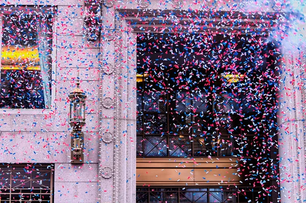 Confetti Being Shot Out Gun Tremont Street Red Sox Championship — Stockfoto