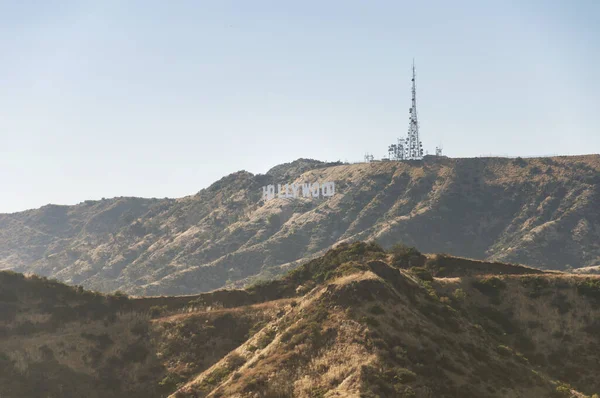 Hollywood Işareti Yakındaki Iletişim Kulesi Griffith Park Los Angeles Kaliforniya — Stok fotoğraf