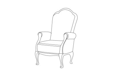 Boyama kitabı için el çizimi izole edilmiş sanat koltuğu tasarımı