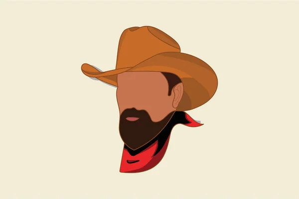 Kovboy şapkası vektör illüstrasyon konsepti ve eşarp tarzı izole edilmiş arka plan