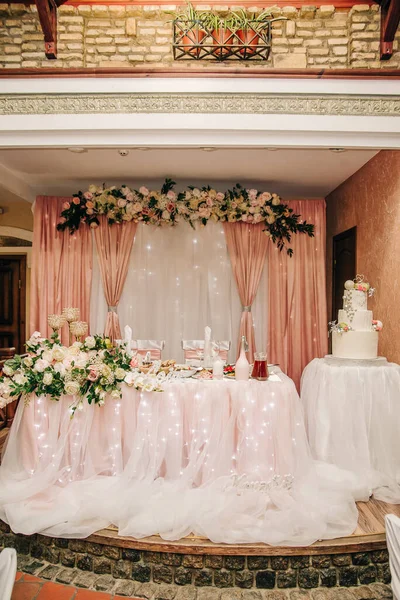 Matrimonio Rosa Decorazione Tavola Festiva — Foto Stock