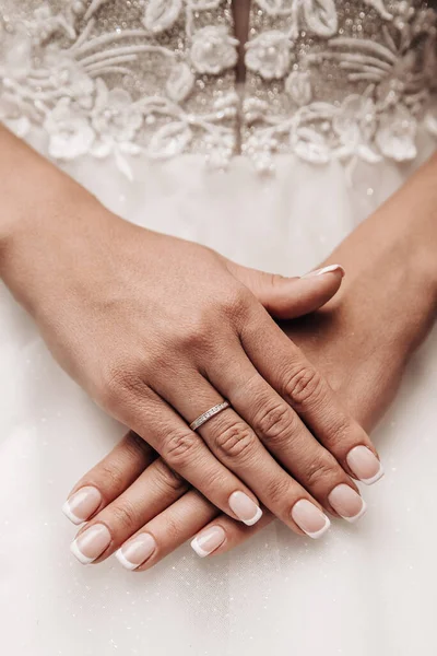 Vrouw Handen Met Mooie Manicure — Stockfoto