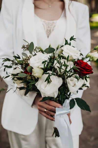 Hermoso Ramo Lujo Con Una Variedad Flores —  Fotos de Stock