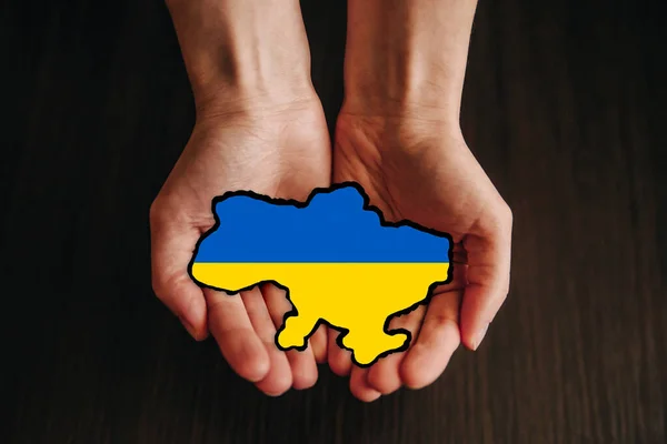 Залишайся Україною Війна Україні Карта України Мир Ніякої Війни — стокове фото